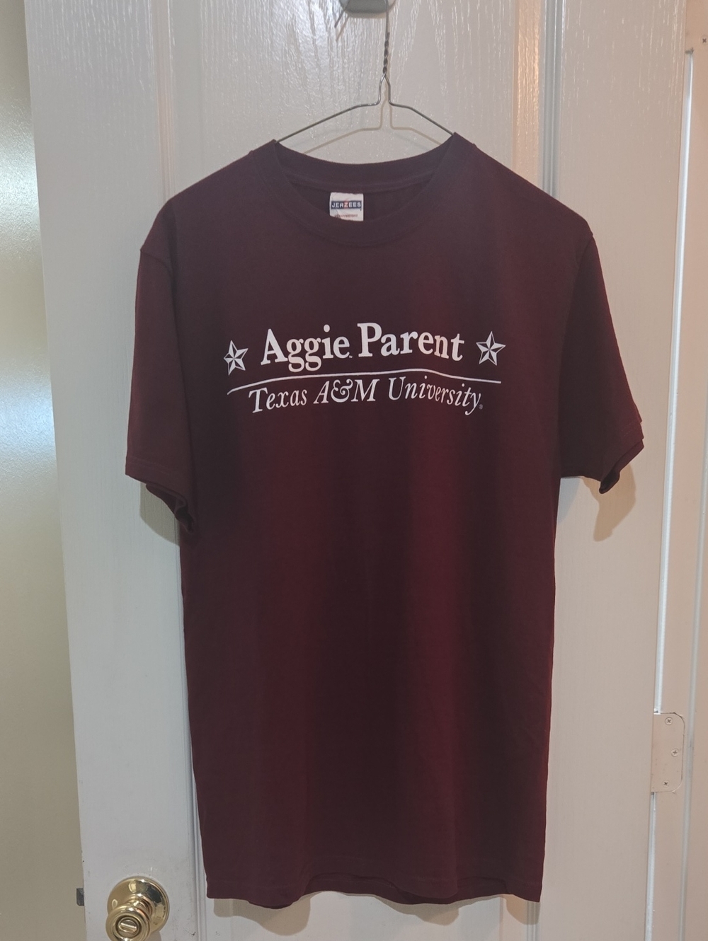 Texas A&M University Aggie Parent Mens Size Medium Maroon Tshirt 1876